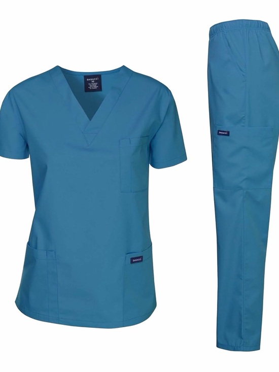 Dagacci Pants - DAGACCI Women’s Straight Leg Scrub Pants & Top in Teal